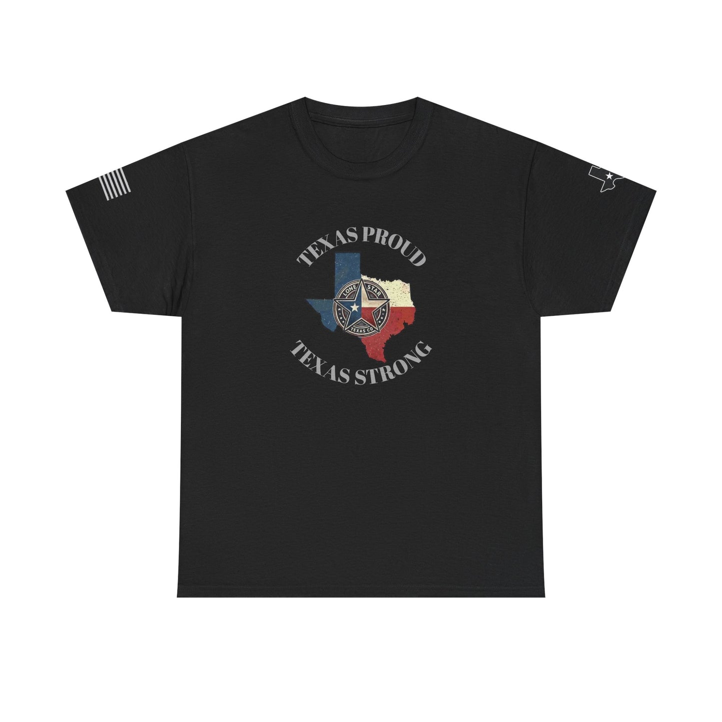 Texas Proud, Texas Strong Graphic Tee — Texas Flag Badge Shirt