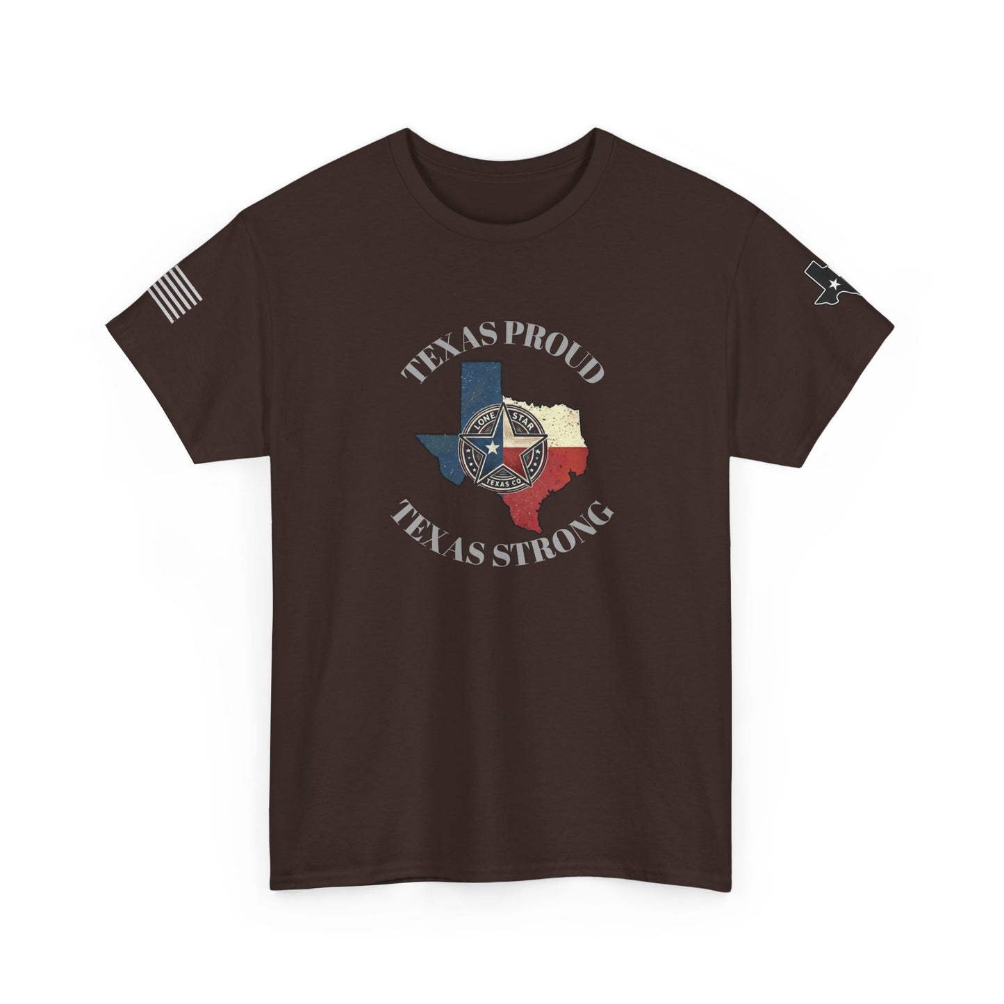 Texas Proud, Texas Strong Graphic Tee — Texas Flag Badge Shirt