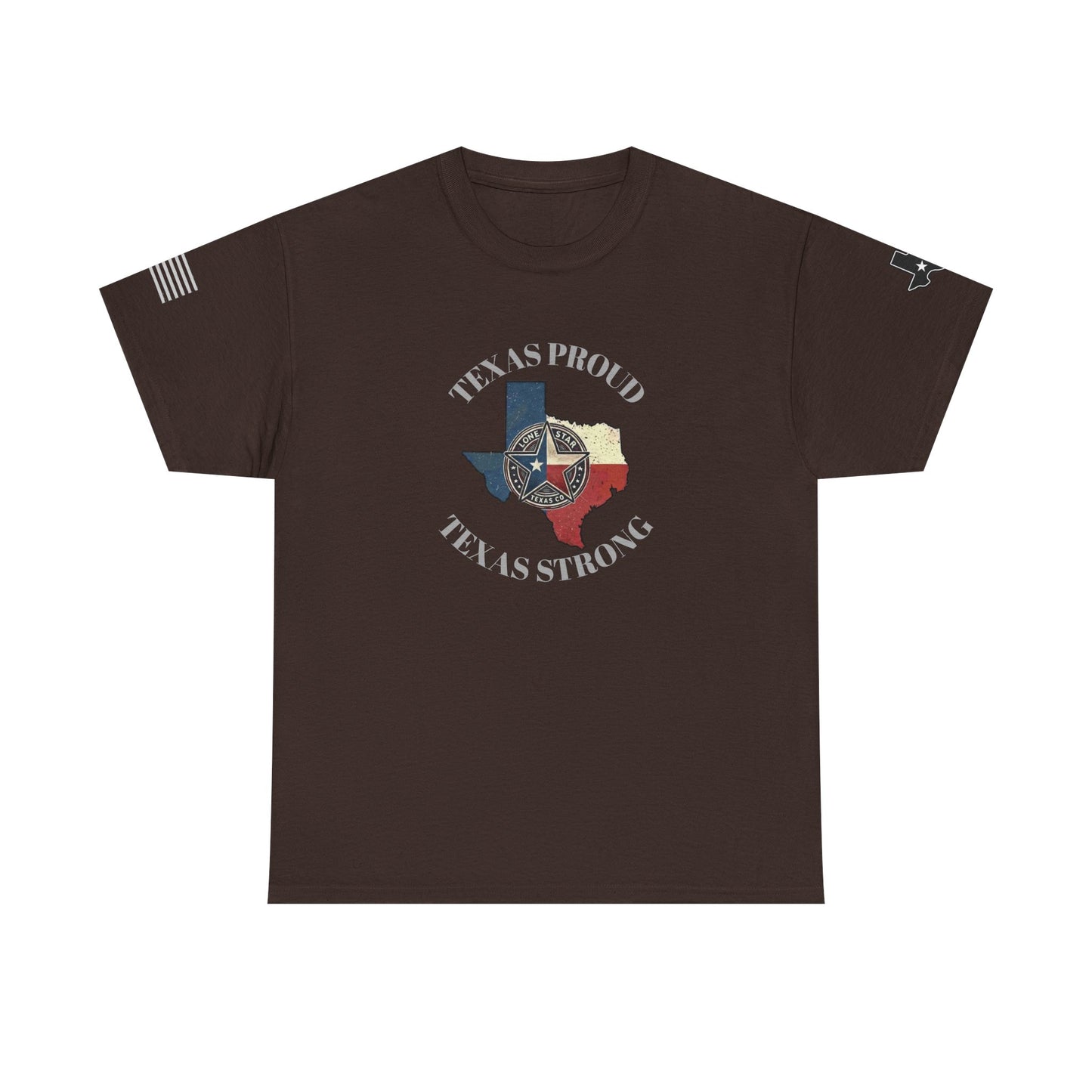 Texas Proud, Texas Strong Graphic Tee — Texas Flag Badge Shirt